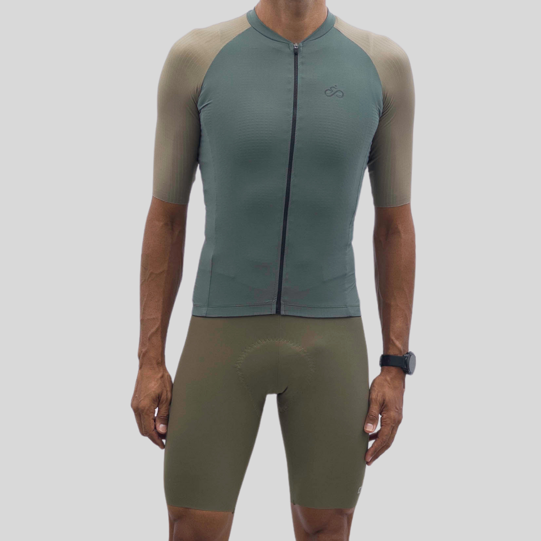 KIT MASCULINO JERSEY  DARK GREEN / BRETELLE  PISTACHE